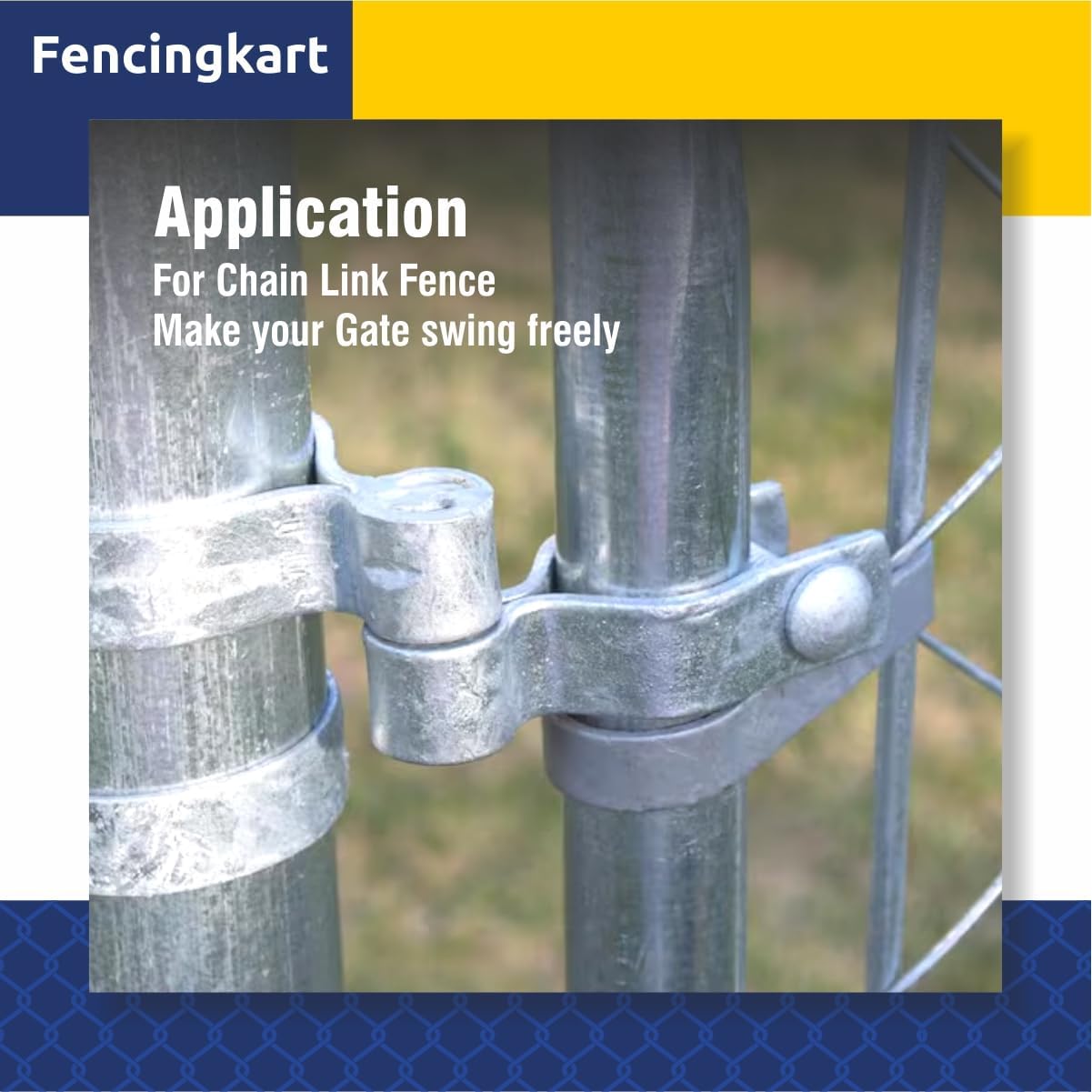 Chain Link Fence Male Gate Post Hinge Set, 1-5/8 inch OD Post, 4 Pack with Hardware + Nuts & Bolts (Silver, 1-5/8") Galvanized