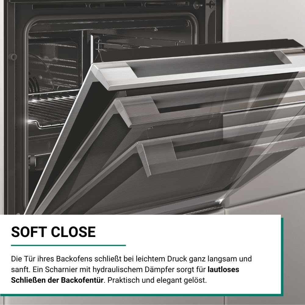 Bauknecht BBI7 310C PIZZA Einbau-Backofen, 60 cm, 73 l, inkl. Pizzastein & Holzschieber, 310°C Pizzafunktion, 56 Funktionen, AirFry, Multi-Level-Kochen, Pyrolyse & Hydrolyse, SoftClose, Schwarz