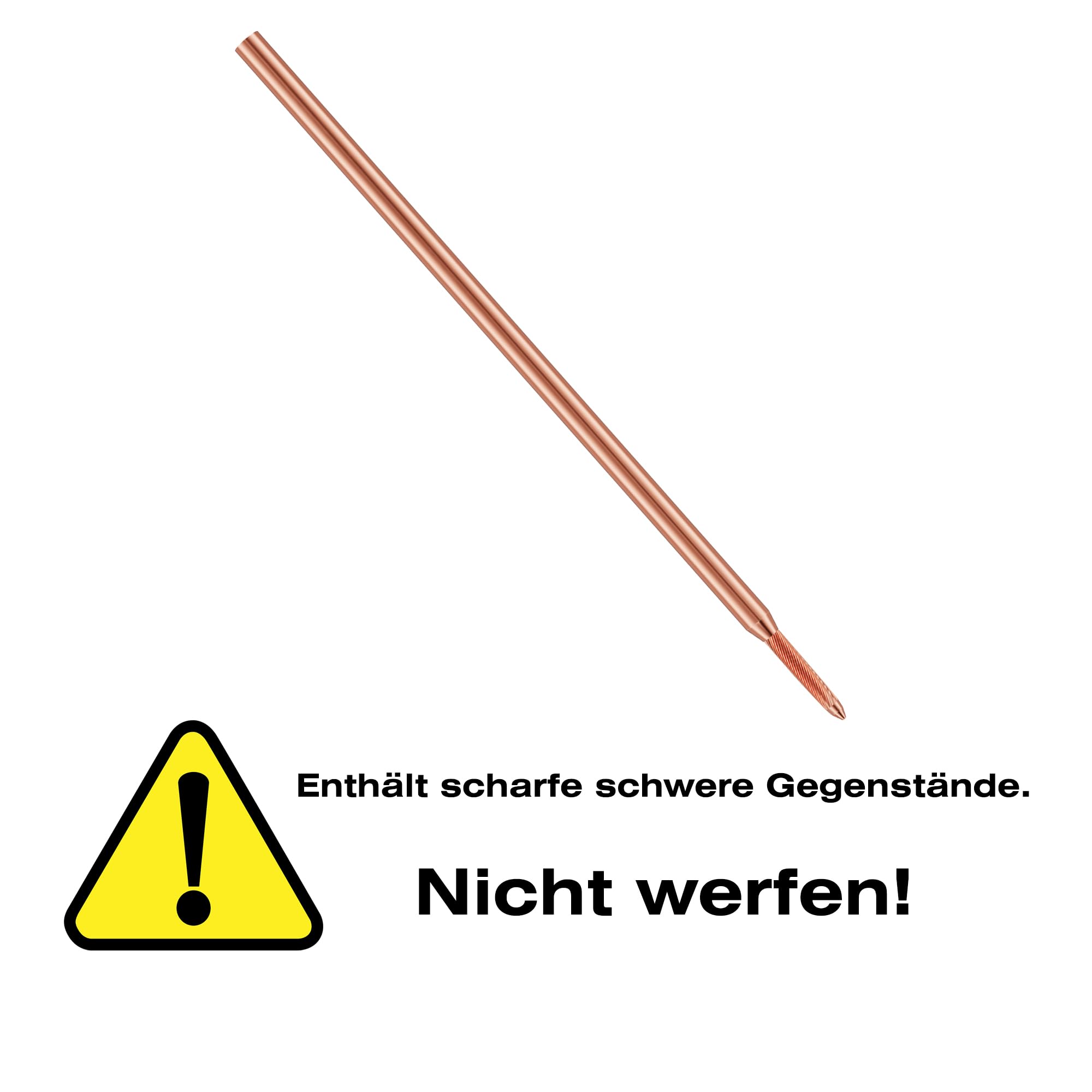 Ground Spike Set Kupferbekleidet 3m Durchmesser 16 mm - Tiefe Erdstange mit Kreuzverbinder & Korrosionsschutzband | Für PV-Anlagen, Blitzschutz & Elektroinstallatio (16mm x 3 meters)