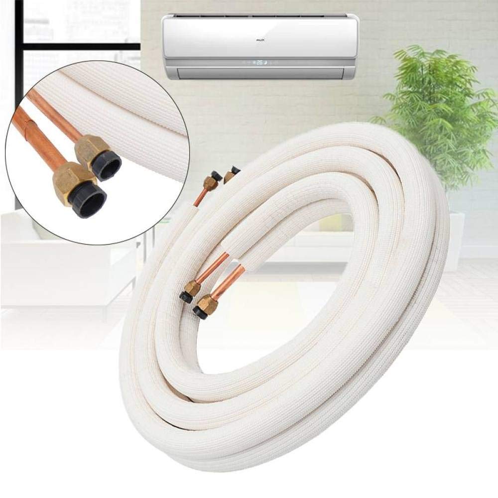 Juego de tubos de cobre aislados para aire acondicionado, 1/4, 3/8 pares, cable de línea dividida, 2/3/4/5/6/7/8/9/10 m de longitud, accesorios de aire acondicionado incluidos