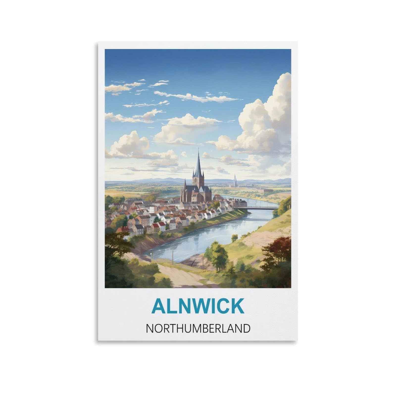 Metal Tin Sign,Alnwick Northumberland,Metal Tin Sign Metal Wall Plaque for Home Living Room Bedroom Bar Club Men Cave Wall Art Decor 30x30cm