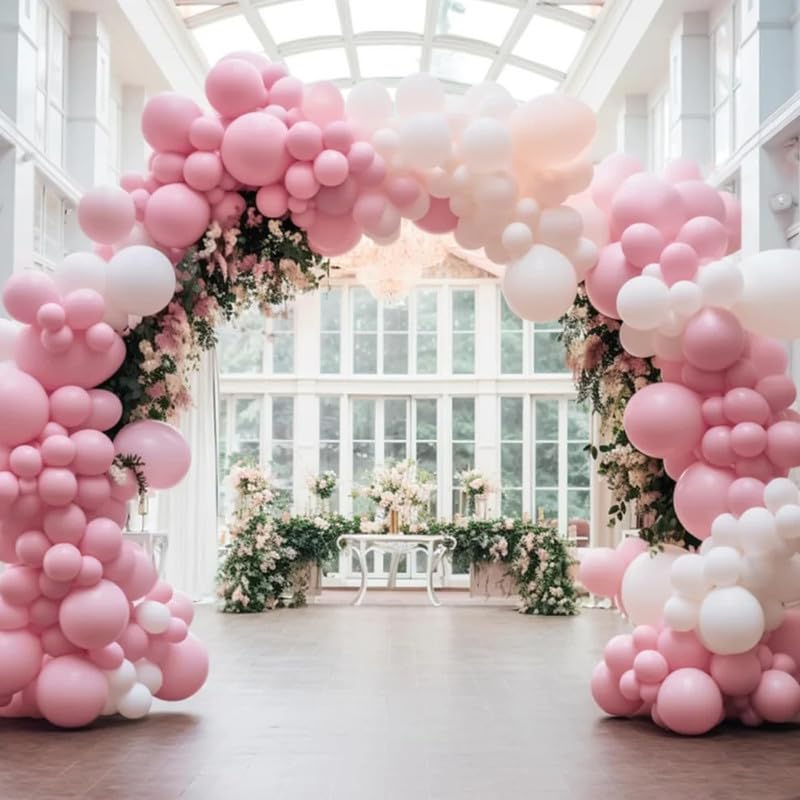 Image of Pink Balloons Latex Party Balloons, 50pcs 12 inch Light Pink Balloons | Round Helium Pastel Pink Bridal Pink Balloons for Wedding Bridal Shower Gender Reveal Birthday Princess Party Decorations