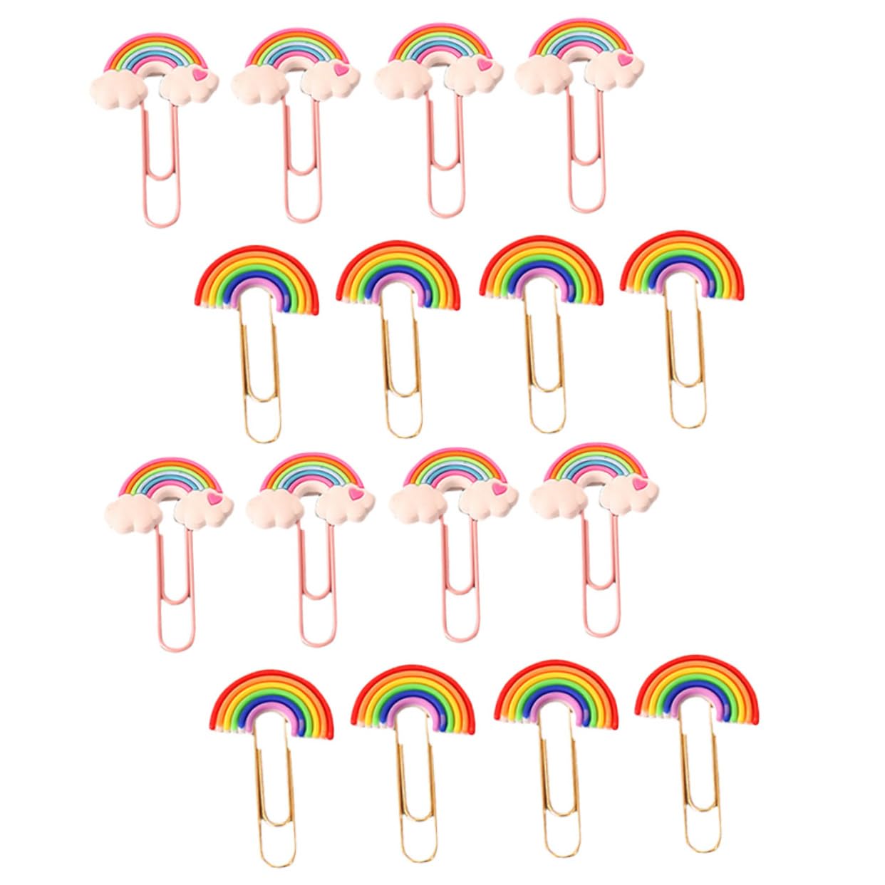 NUOBESTY 5 Sätze Regenbogen-büroklammer Süße Büroklammern Chip-clips Ästhetische Büroklammern Klicker Farbige Büroklammern Pvc Büroklammern Clips (klein Bastelklammern Colorful 16 Stück * 5