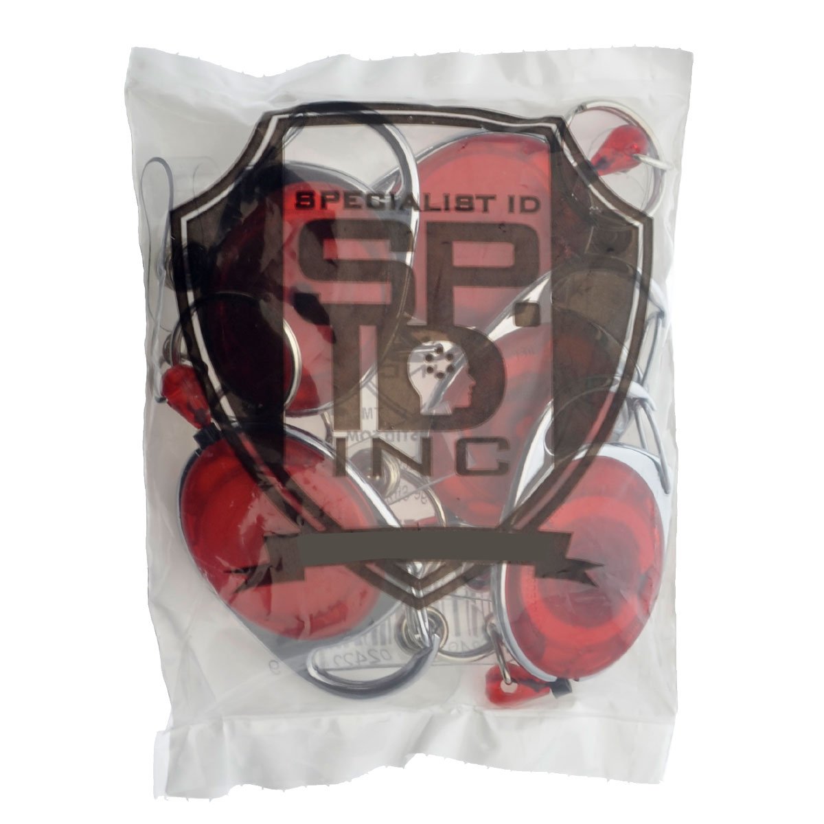 Specialist ID Carretes retráctiles premium con llavero y correa para insignia (paquete de cinco), Rojo -, 5 Pack
