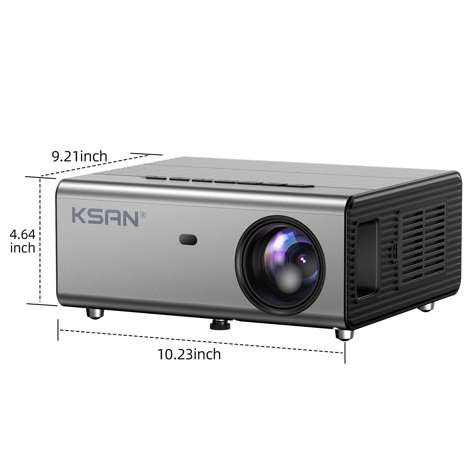 KSAN Proiettore [800 ANSI Lumen] Proiettore di film per esterni, proiettore con WiFi 6 e Bluetooth 5.2, supporto video home theater Proyector 200 pollici, altoparlante 5W, compatibile con iPhone/TV