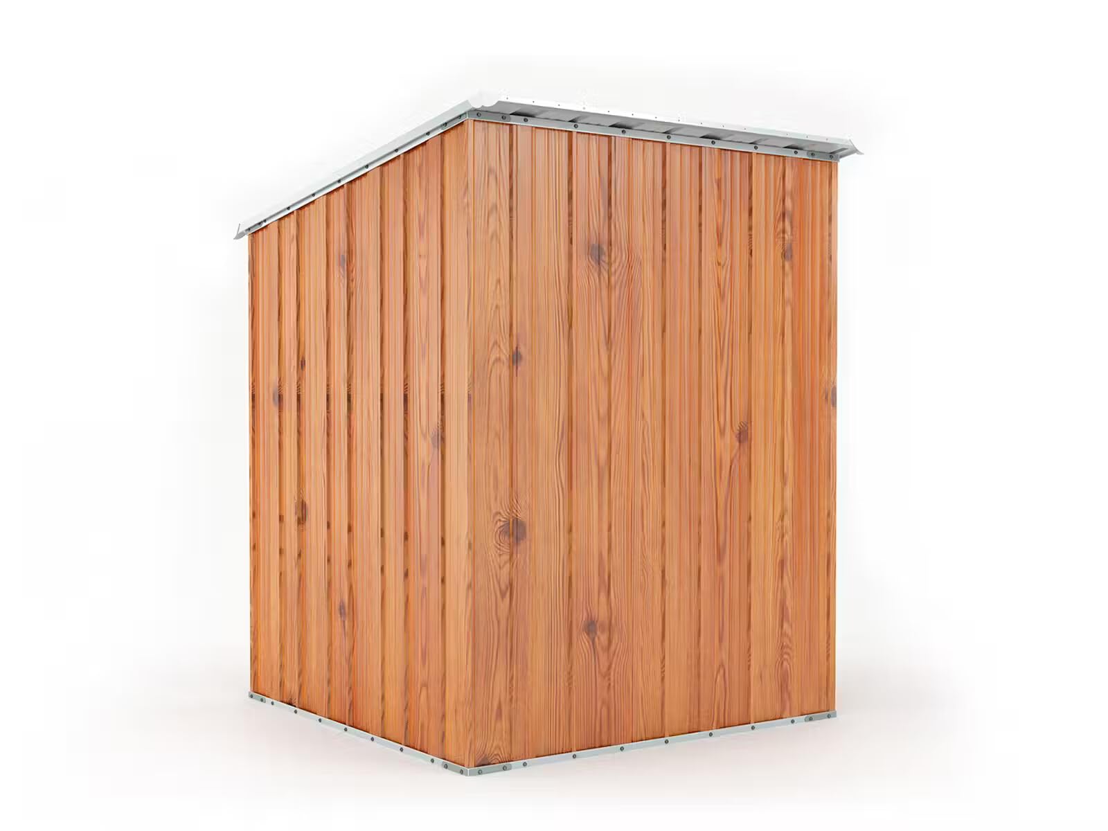 Box in Acciaio Zincato Casetta da Giardino in Lamiera 1.55 x 1.75 m x h2.02 m - 60 KG – 2.71 metri quadri (Finitura Legno)