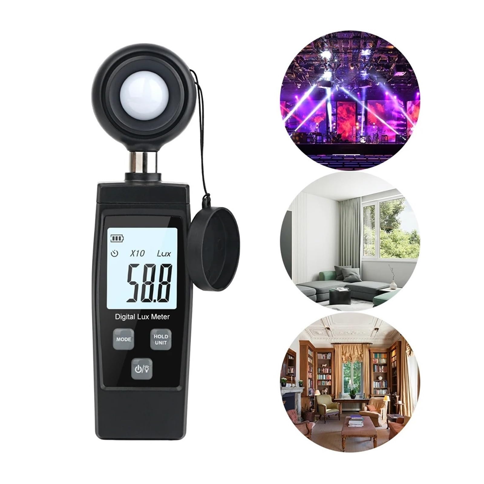 Espectrofotómetro, Mini Medidor Digital De Lux, Pantalla LCD, Iluminómetro Mano, Luminómetro 0-200000, Fotómetro Alta Precisión, Luxómetro