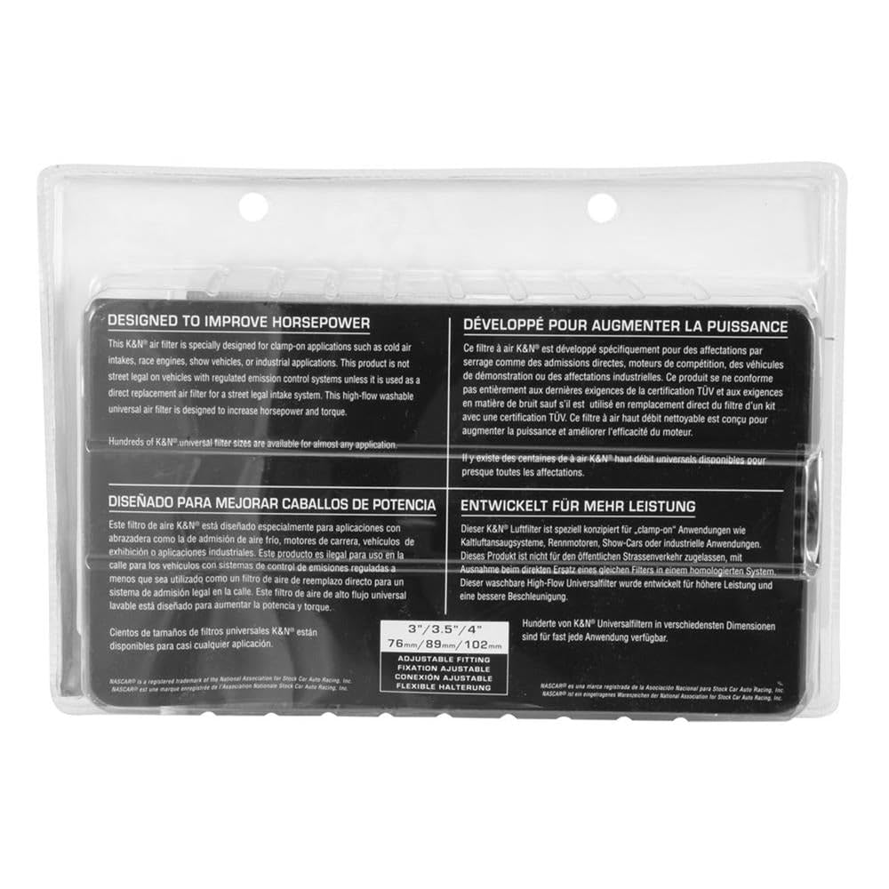 K&N RG-Serie Universeel Vervangingsfilter Met 3 Aansluitdiameters Rood Rg 1002rd Type 2