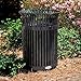 Global Industrial 36 Gallon Outdoor Heavy-Duty Slatted Steel Trash Can with Open Top, Plastic Liner and Anchor Kit Included, 28