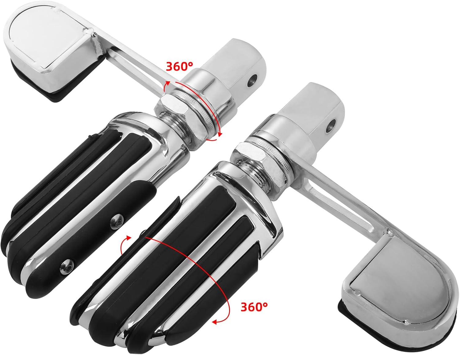 TCT-MOTORPARTS Foot Peg Pedals Footrest Heel Stirrup Fit For 1300 VTX1300 VTX 1300 2003-2009; VTX1800 2002-2011 Chrome