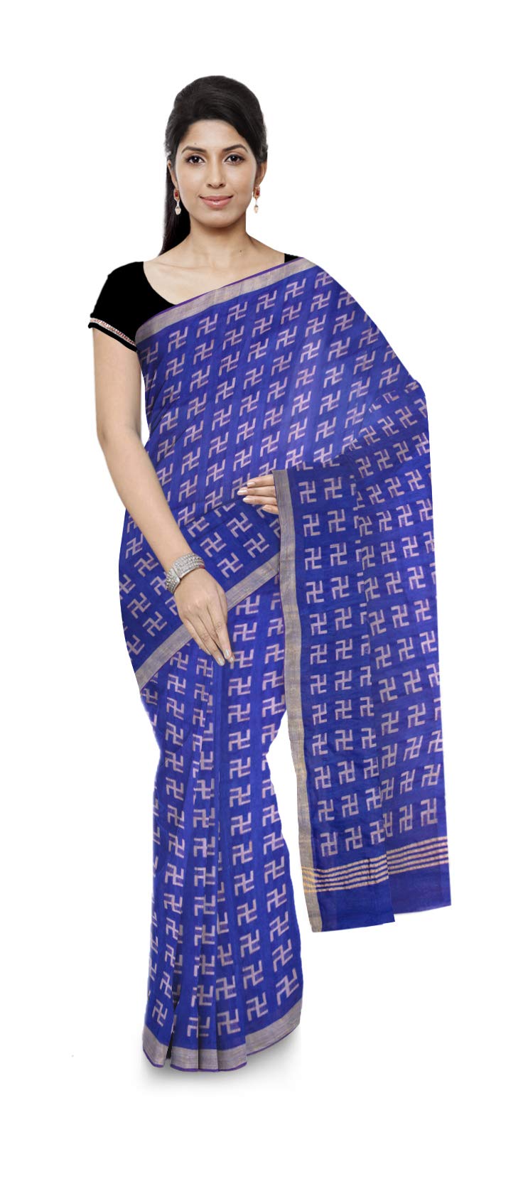 Triveni Handloom Women's Kota Silk Saree (Blue)