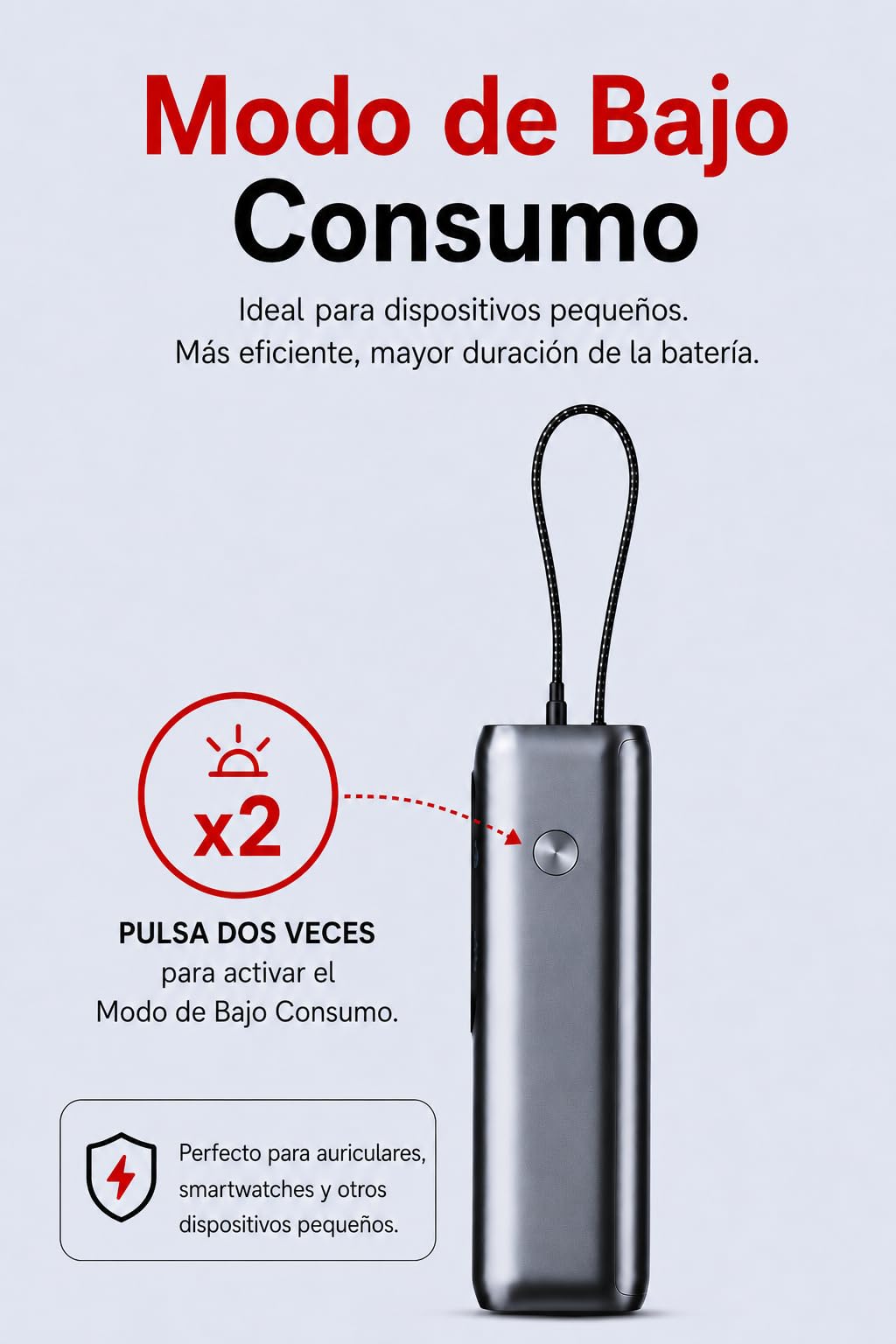 LITIONITE Numo Power Bank 25000mAh 170W con Cables USB-C Integrados (100W) y Carga magnética para Apple Watch, batería Externa para Ordenador portátil y MacBook, iPhone, iPad y Nintendo Switch