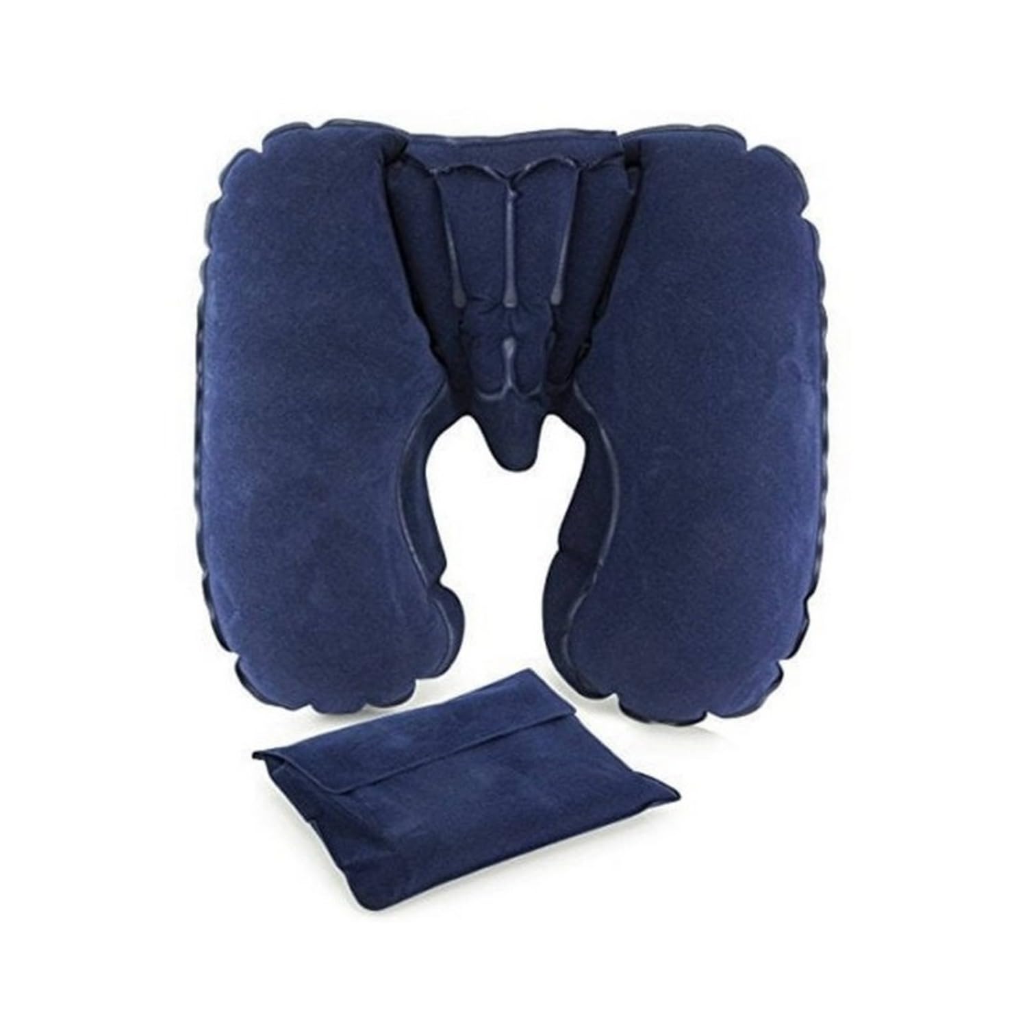 UMKY Travel Neck Pillow Neck Head Support Blue Cushion Pillow with Storage Bag for Plane Car Train Airplane Camping Hiking Backpacking