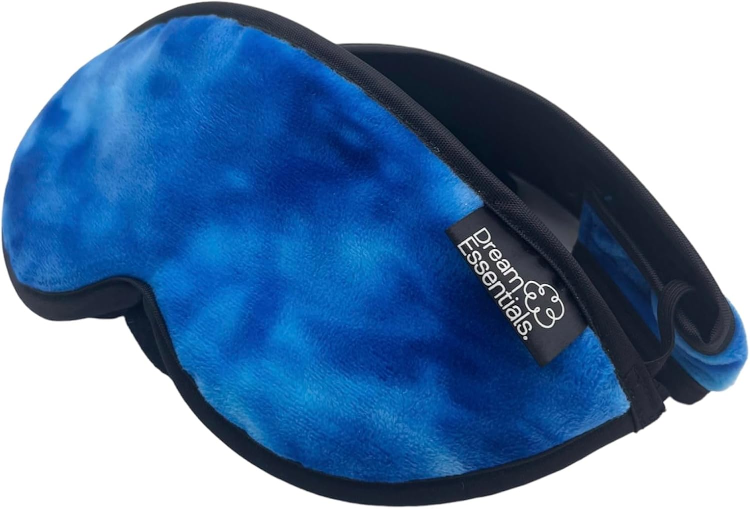 Dream Essentials Utopia Luxury Plush Sleep Mask, Handmade in The USA, Breathable Cotton, Adjustable Wide Headband, Men and Women, Nose Bridge for Light Block, Travel, Yoga, Meditation (Tie Dye Blue)