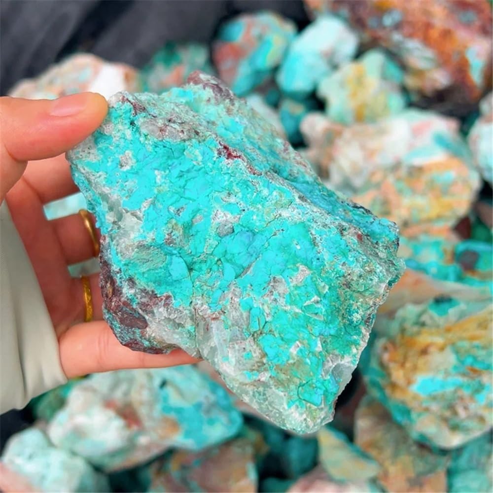 Crystal Stone 500g Natural Blue Turquoise Accessories Jade Stone Rough Stone Home Decoration Crystal Stone Holder Necklace