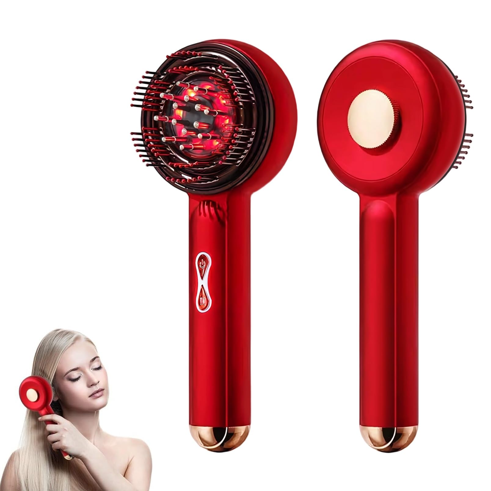 Masajeador de cabeza eléctrico, 2 en 1, masajeador de cuero cabelludo, cepillo de masaje eléctrico, dispensador de aceite para el cabello, 3 modos, masaje amasador eléctrico de 360°