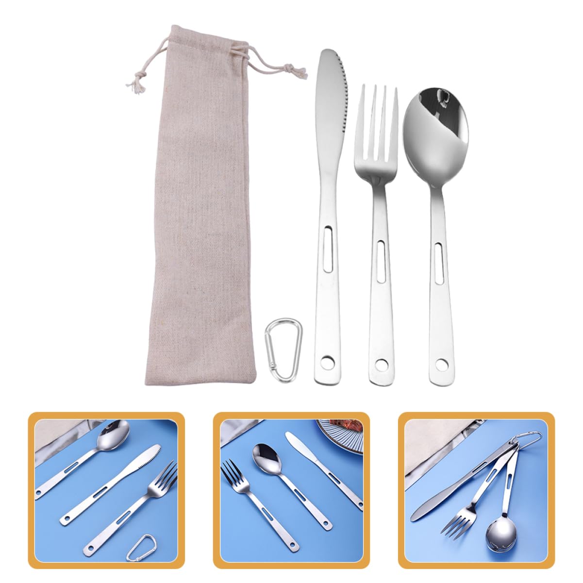 Supvox 2 Sätze Tragbares Camping- und Picknickgeschirr-Set essgeschirr outdoor outdoorgeschirr Besteck-Organizer Besteckständer Besteck kochlöffel Geschirrset Outdoor-Versorgung