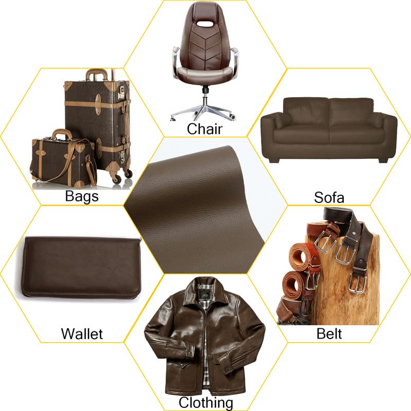 Miniatura 7 de Parche de reparación de cuero grande para muebles, kit de Tepair de cuero de 15.7 x 118 pulgadas, cinta de reparación de cuero autoadhesiva para