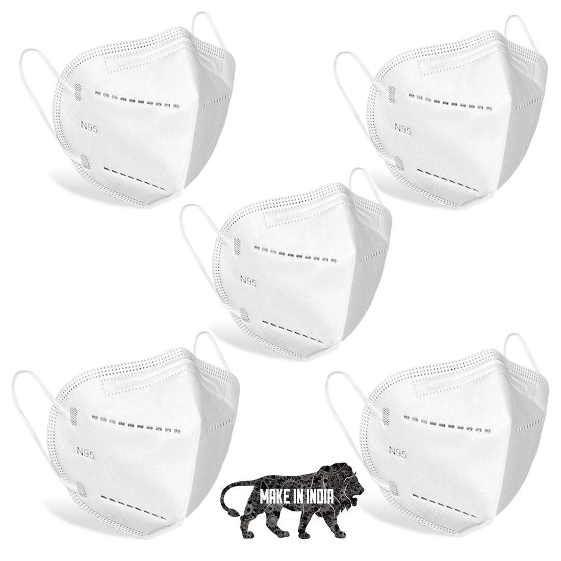 Dr. Equipment- N-95 Face Mask,Anti Pollution, Protective Mask WHO U.S.FDA CE & ISO Certified to Protect Mouth Droplets,Anti-Bacterial N95 Mask (Make In India) (Pack Of 5) (B08WHM49S2) Amazon Price History, Amazon Price Tracker