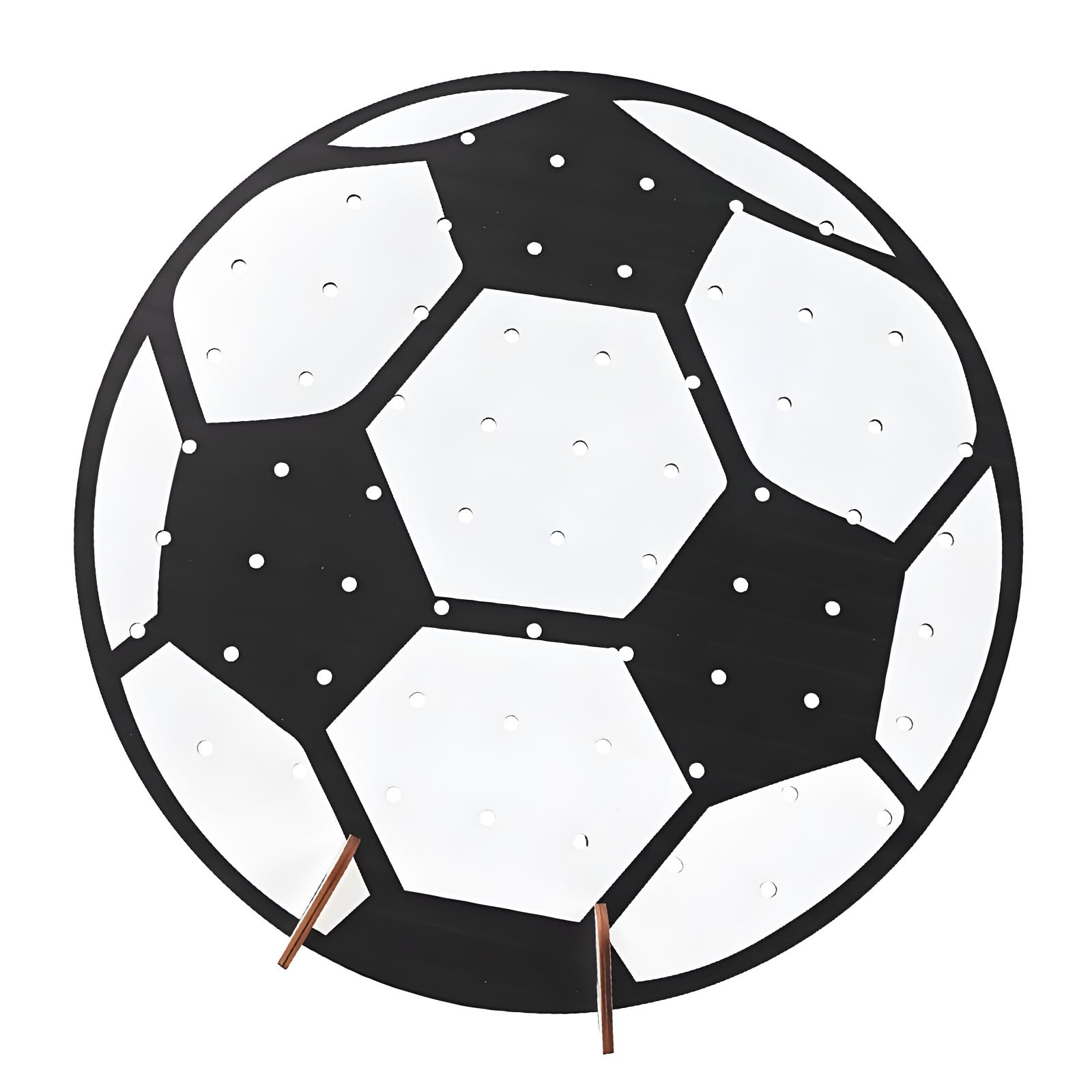 Tsophreniq Multipurpose Wooden Display Rack with Soccer Design Football Shape Lollipop Rack for Organizing Snacks and Accessories Kids Party Display