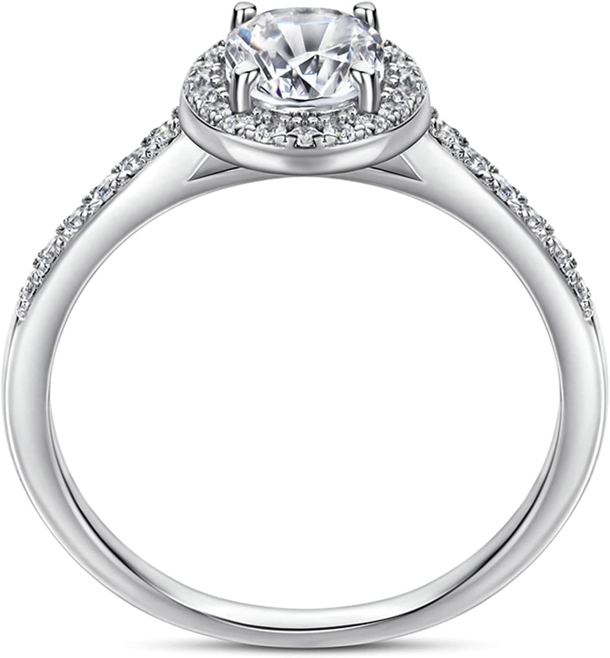 Wedding Band Rings for Women Sterling Silver Silver Promise Rings for Women Oval Cubic Zirconia Women Ring Fashion Size 5-10