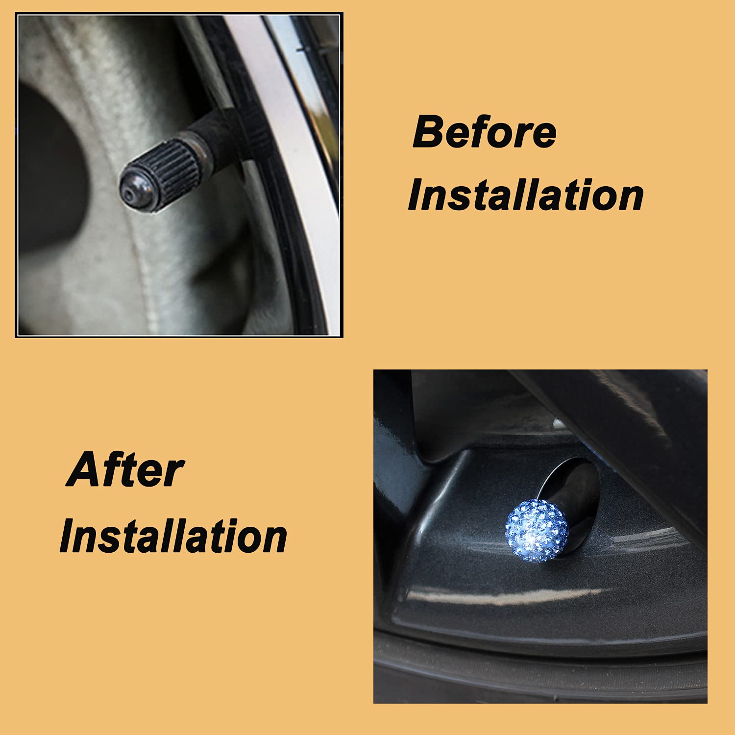 HEVLE Bling Tire Valve Caps – Sparkly, Durable & Easy To Install - View #9
