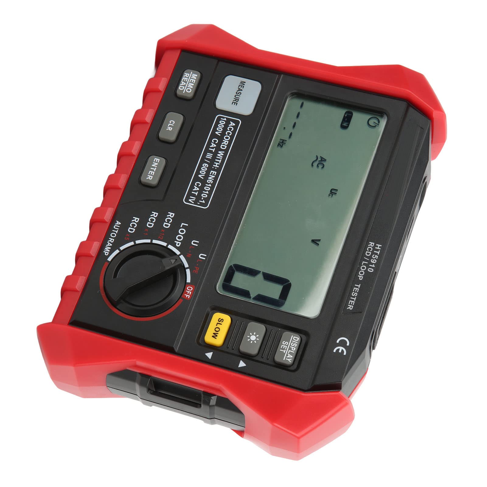 Schleifenwiderstandsprüfgerät, HT5910 0V-440V RCD-Schleifentest Kompaktes RCD-Widerstandsprüfgerät zur Stromkreiserkennung