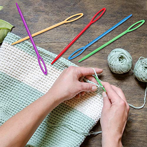 50 Pcs Large Eye Plastic Needles(3.5Inch/9Cm), Blunt Needles Learning Needles, Safety Plastic Lacing Needles For Kids And Sewing Handmade Crafts #TOP4
