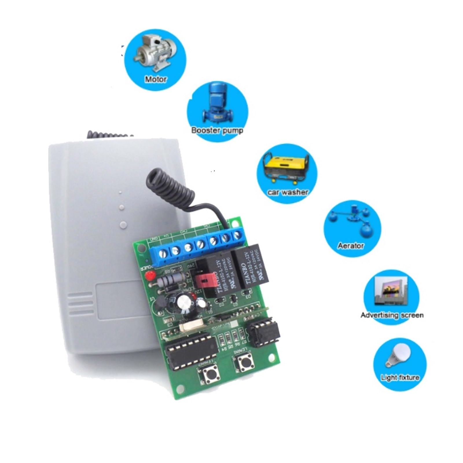 Clavier et récepteur sans Fil 433.92MHZ, utilisés for ouvre-Porte Automatique/Garage/balançoire/coulissante,ConçU pour Un Service Durable(1pcs-02)