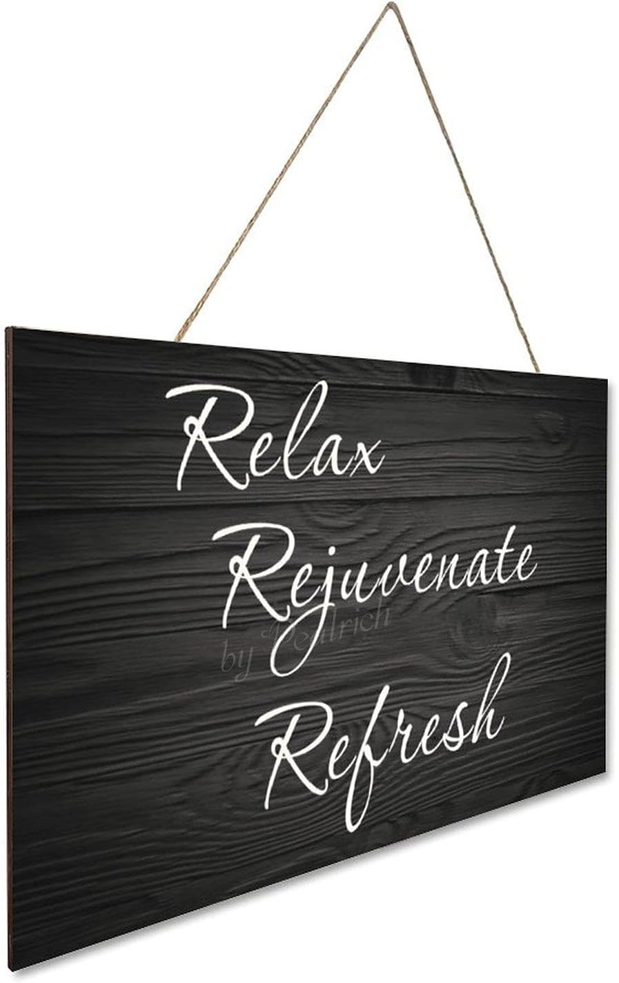 Wall Art Decor with Quotes, Relax, Rejuvenate, Refresh Farmhouse Wall Plaque Signs Decorative Wooden Prints 10x16 Inch