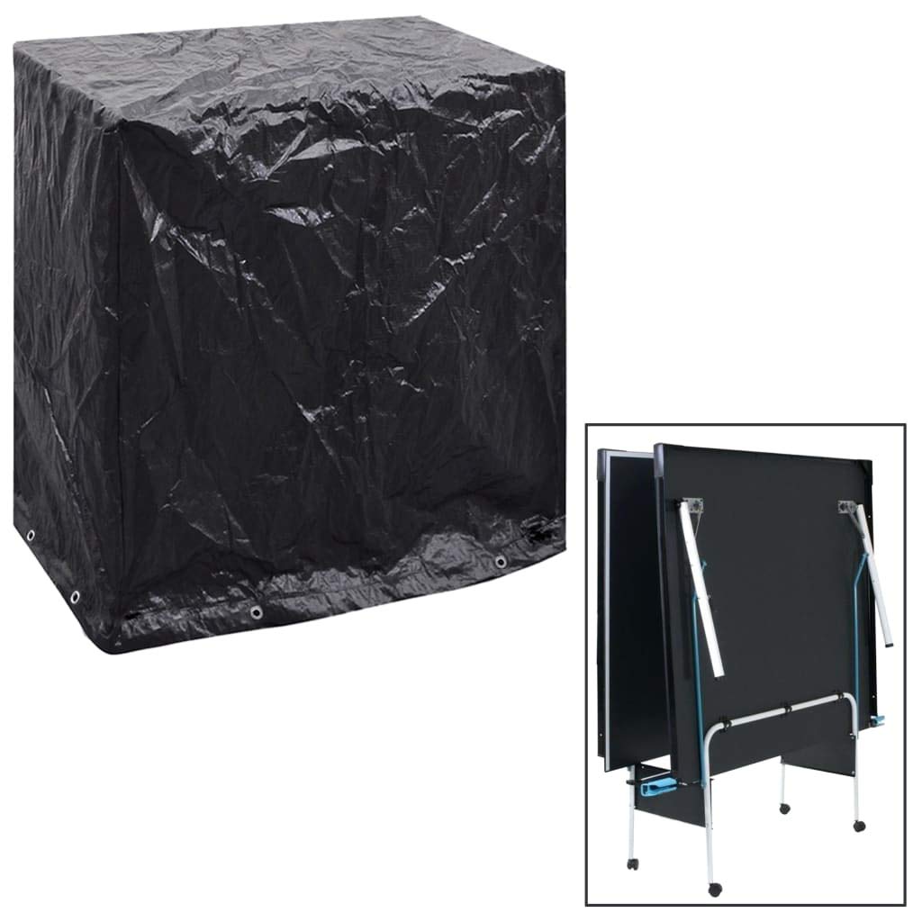 Copertura per mobili da giardino e tavoli da ping pong, 160 x 55 x 182 cm | materiale PE, 8 occhielli in alluminio, lavabile, 2 pezzi, con corda di fissaggio