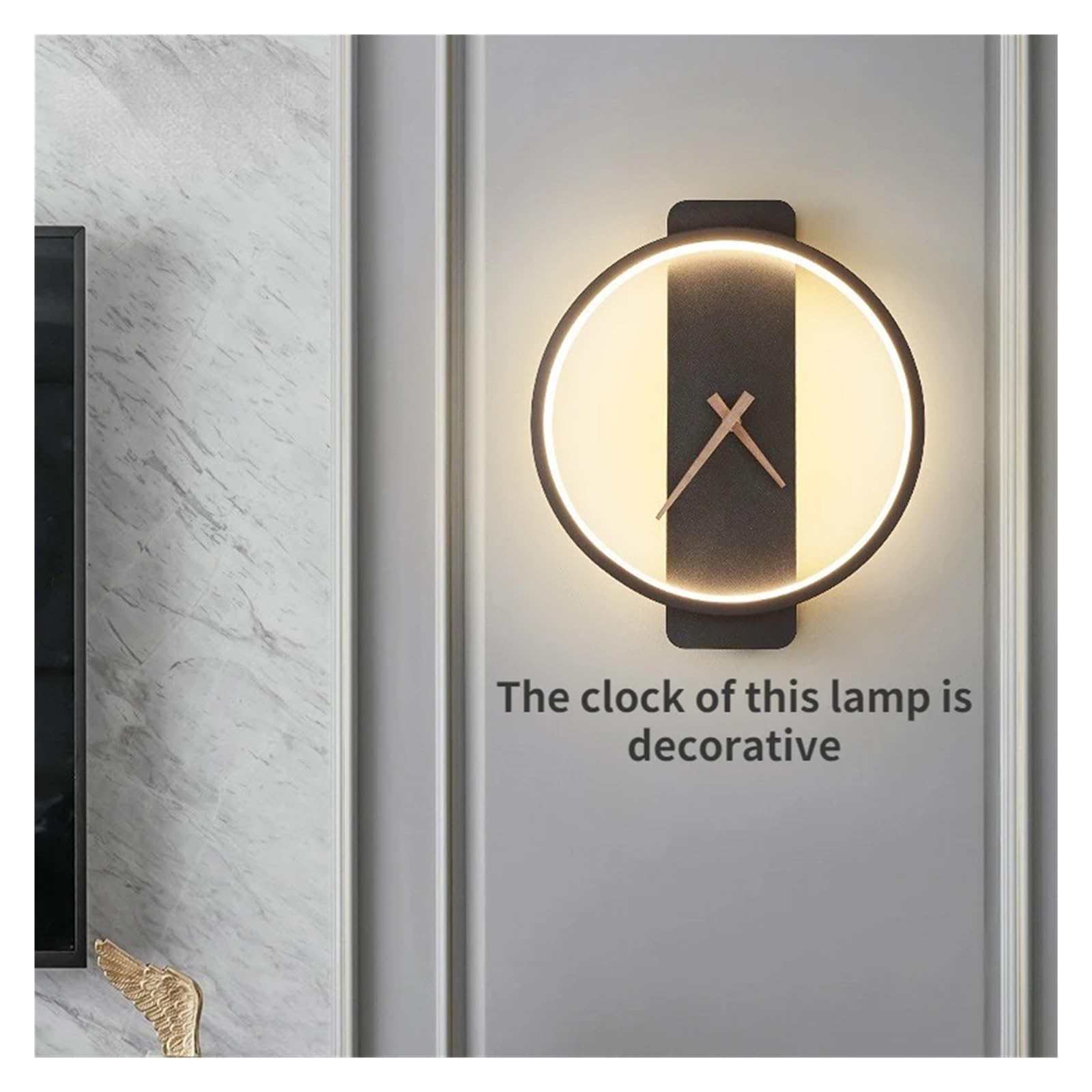 Xinderise Lumière Moderne Applique Murale De Luxe Salon Décoration Horloge Applique Murale Chambre Chevet Nordique Allée Éclairage Applique Murale Noire, pour La Décoration Intérieure Hopeful