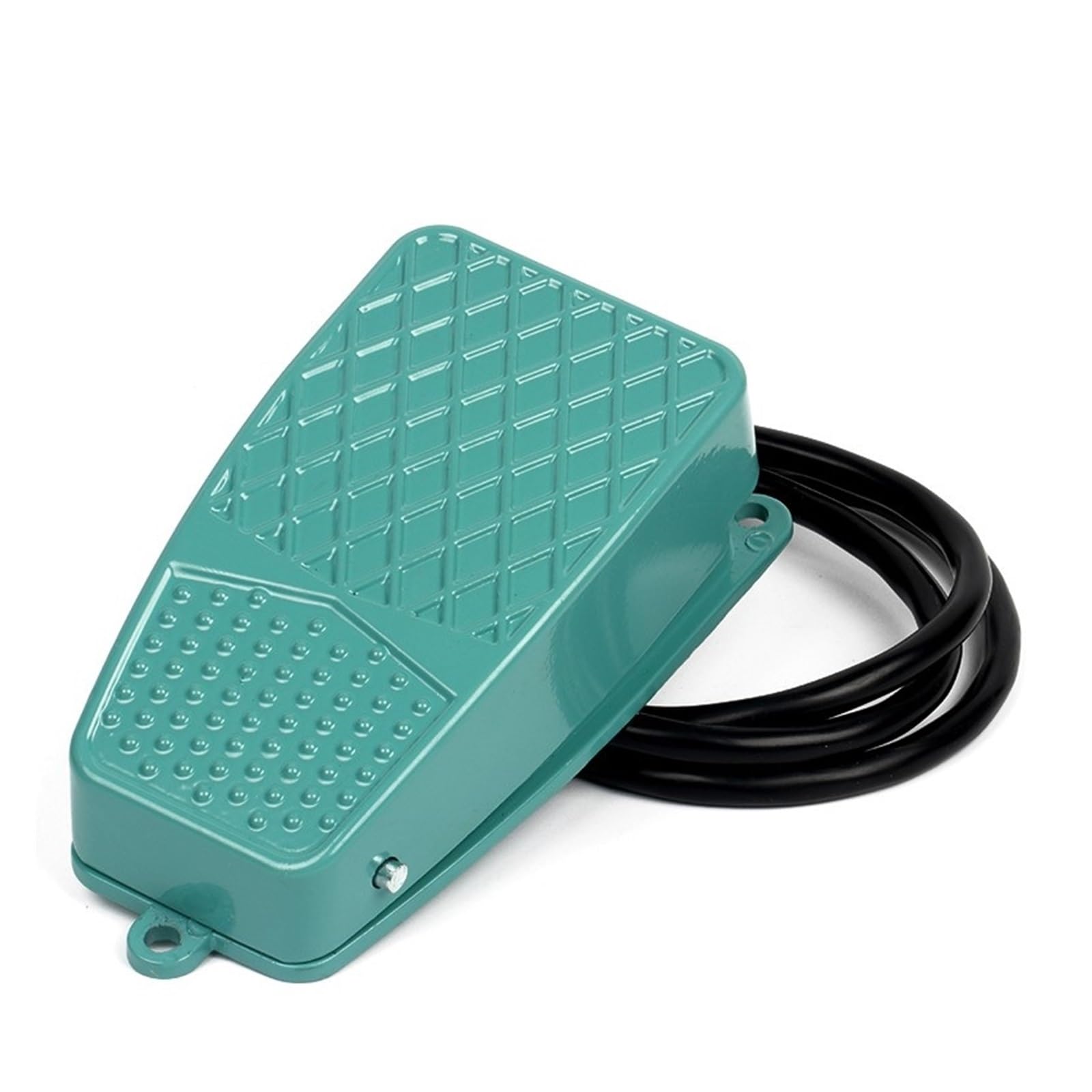 Interruptor de pedal TFS-2 con carcasa metálica de aluminio pulido plata y cable de 1 metro 10A