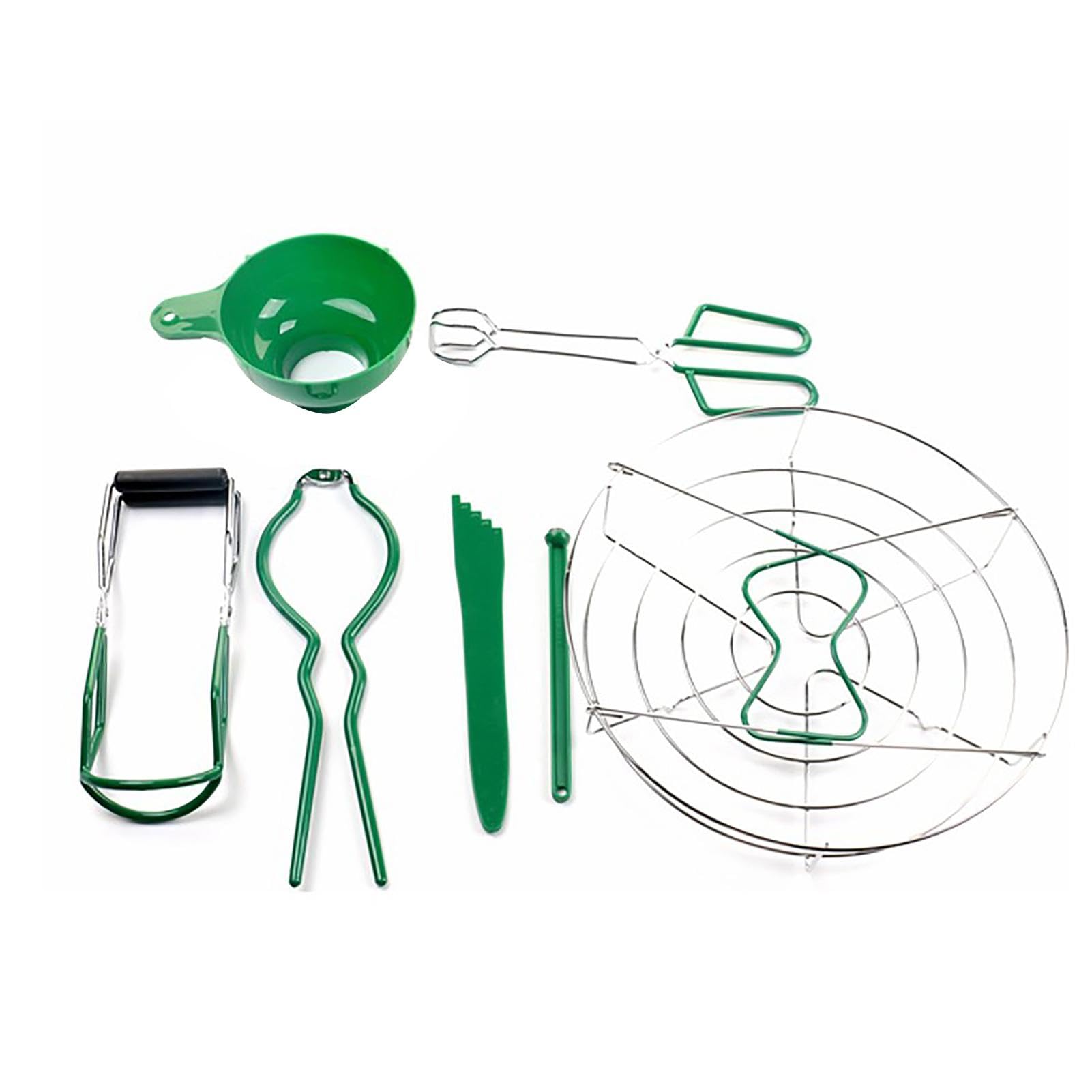 Home Kit di strumenti per l'inscatolamento, pinze per sollevare barattoli di vetro, set di inscatolamento in acciaio inox, imbuto per riempimento e apribottiglie per una facile apertura dei coperchi