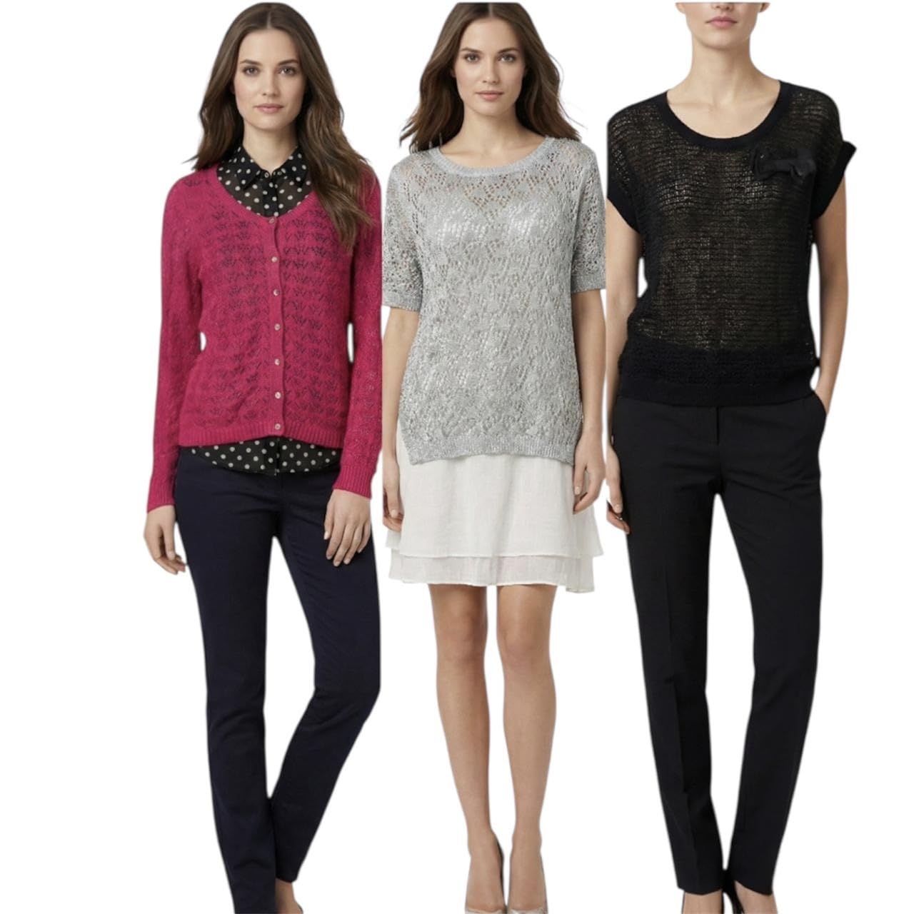 Women Knitted Croceht Tops Casual Regular Fit (Pack of 3)-image-15