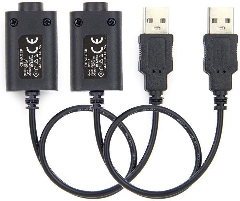 Electronic Cigarette Charger Cable 510 USB Charger for GS and Ego (2 Pack)