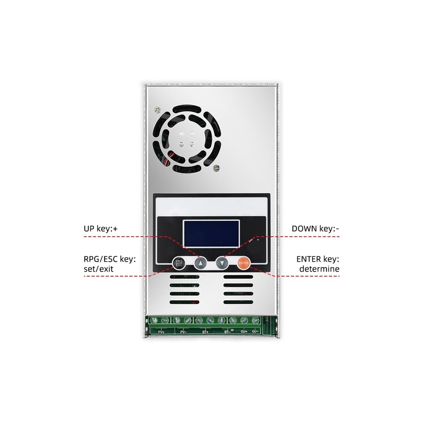 Kontroler Słoneczny, 40A MPPT Regulator ładowania słonecznego 12V 24V 36V 48V Automatyczny regulator panelu słonecznego Wyświetlacz LCD