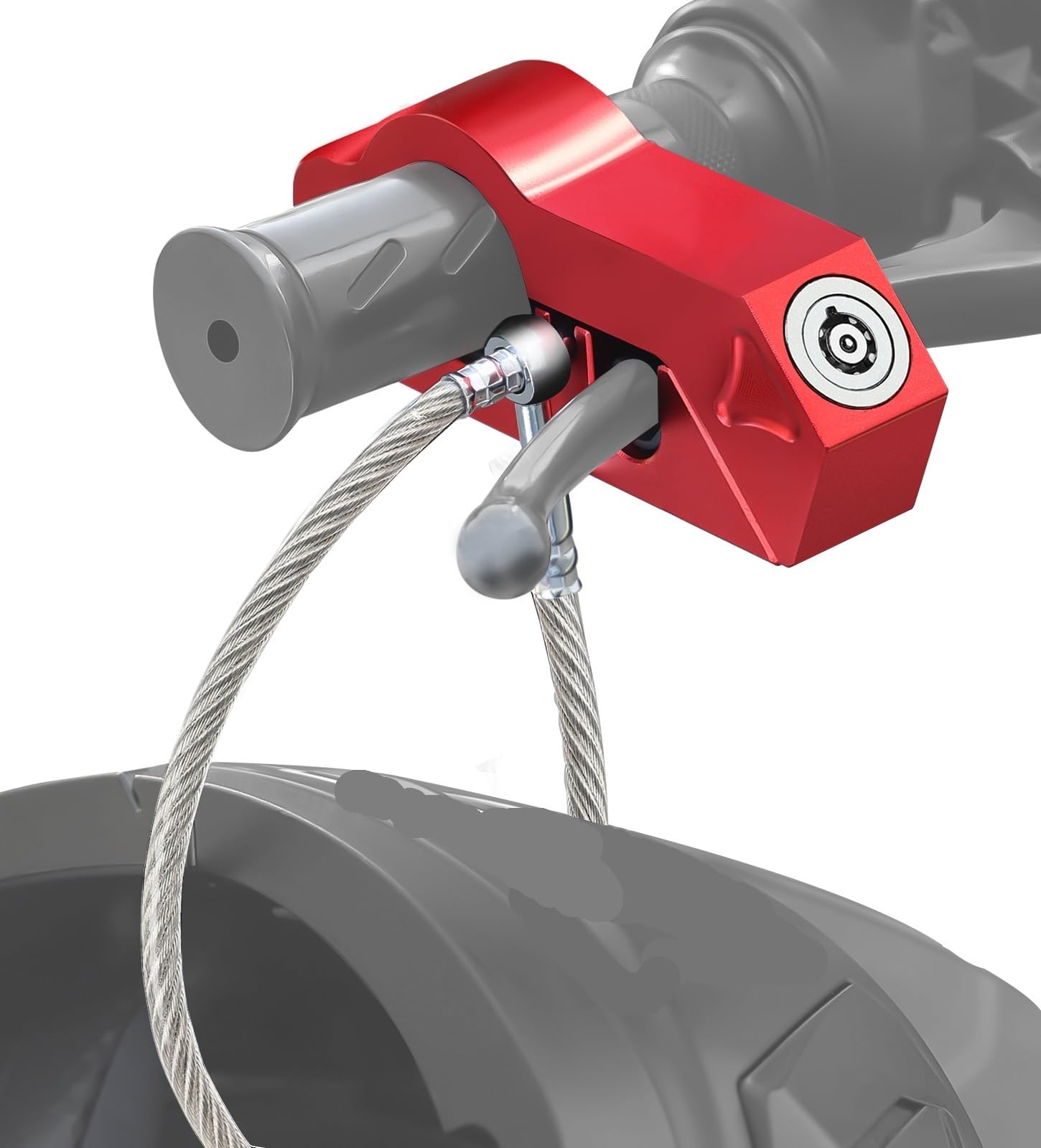 Handlebar Lock Motorcycle Handlebar Helmet Lock Anti-Theft Security Locks with Keys Aluminum Alloy Tool