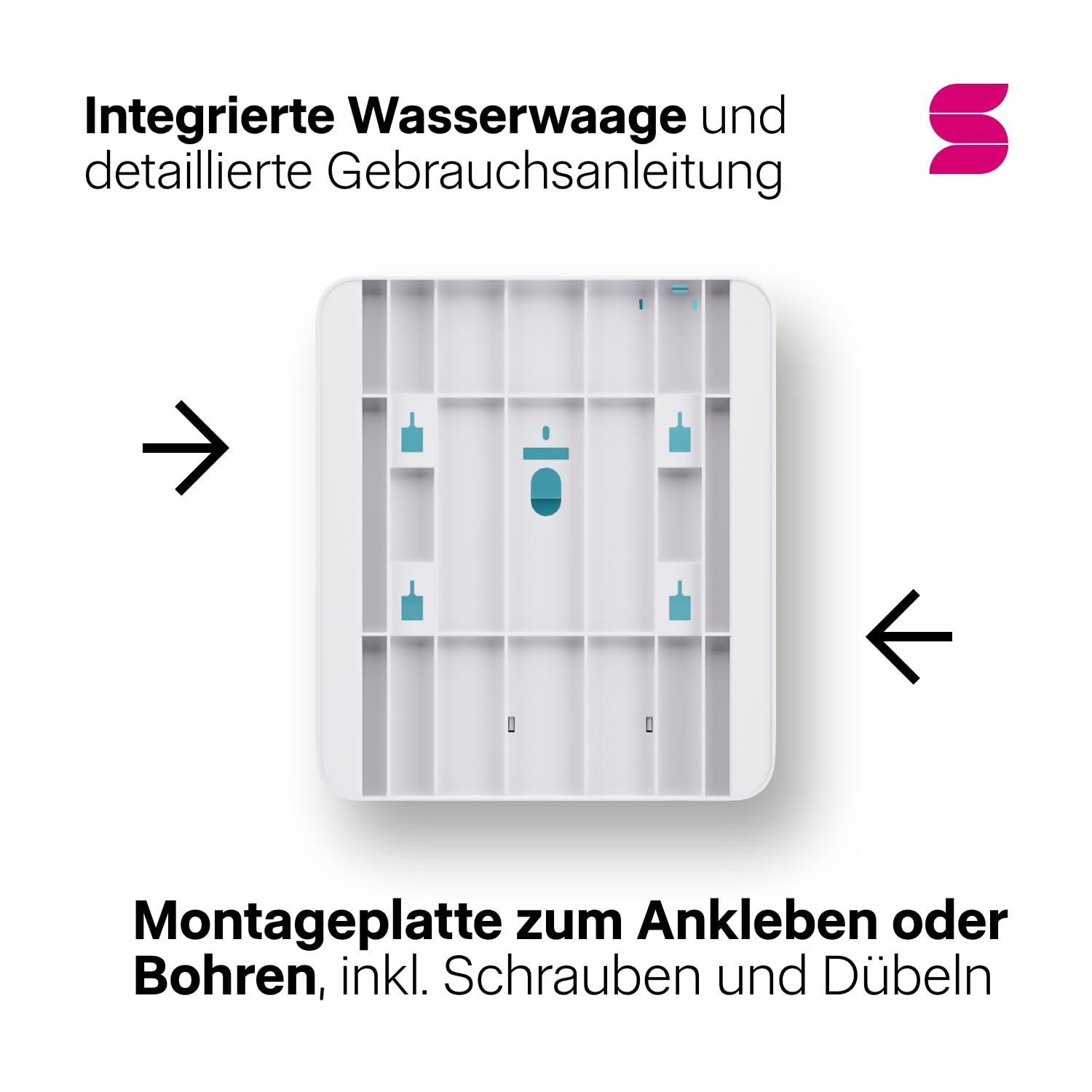 Satino HYGINITY Papierhandtuchspender für Z Falz & W Falz Papierhandtücher - Made in Germany – Handtuchspender für PT2 & H2 Handtuchpapier mit Füllstandsanzeige - für Gewerbe & Industrie - weiß