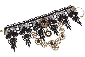 Women Party Gothic Steampunk Gear Collar Choker Necklace Party Accessories