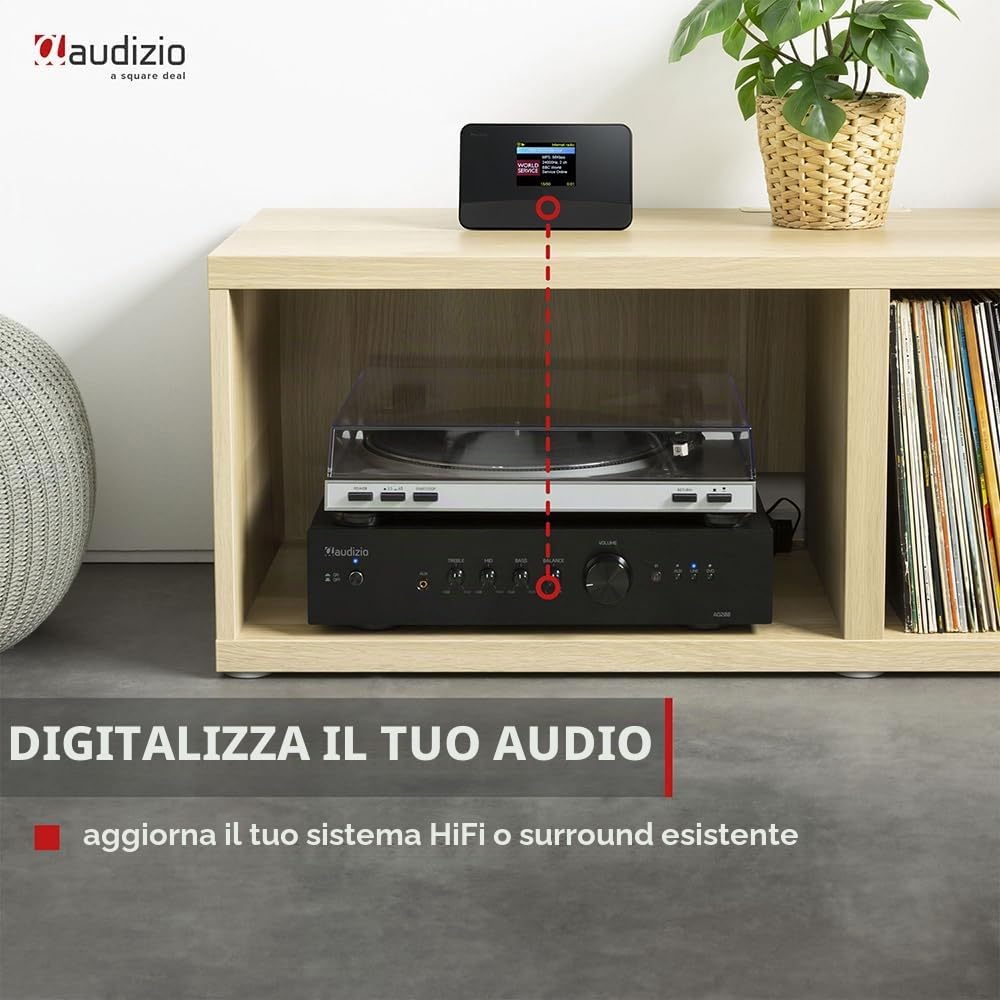 Audizio Livorno - DAB tuner e radio internet con WiFi e DAB+ (102.242) - Nero