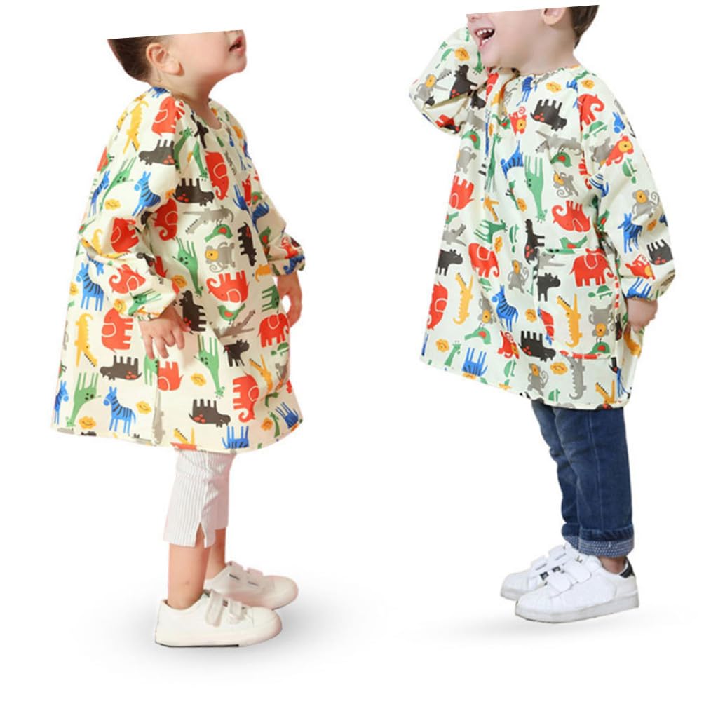 Delantal para Bata de Pintura de Manga Larga Amarilla M Ropa de Protección Transpirable y Fácil de Limpiar para Manualidades y Arte Infantil