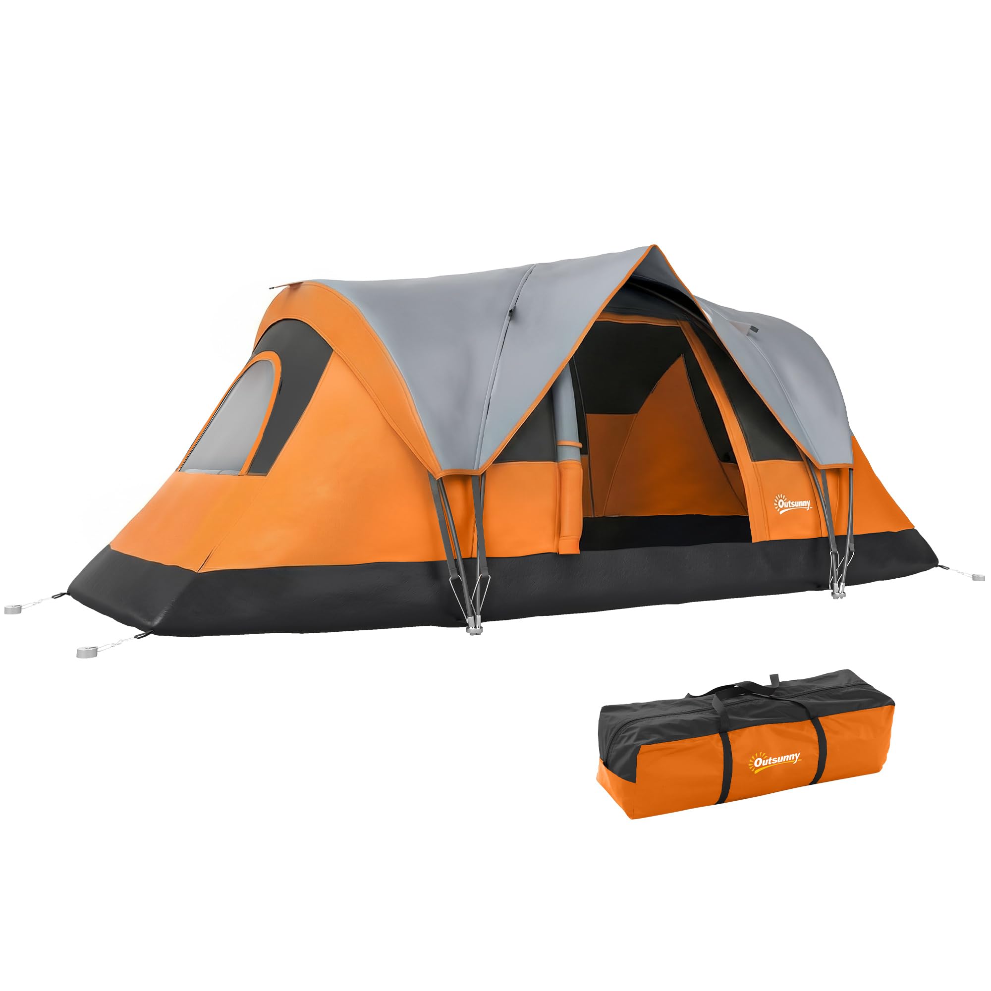 Outsunny 5-6 Person Outdoor Camping Tent, Family Tent with Lighting Hook, Carrying Bag for Camping, Hiking and Travelling, image 6