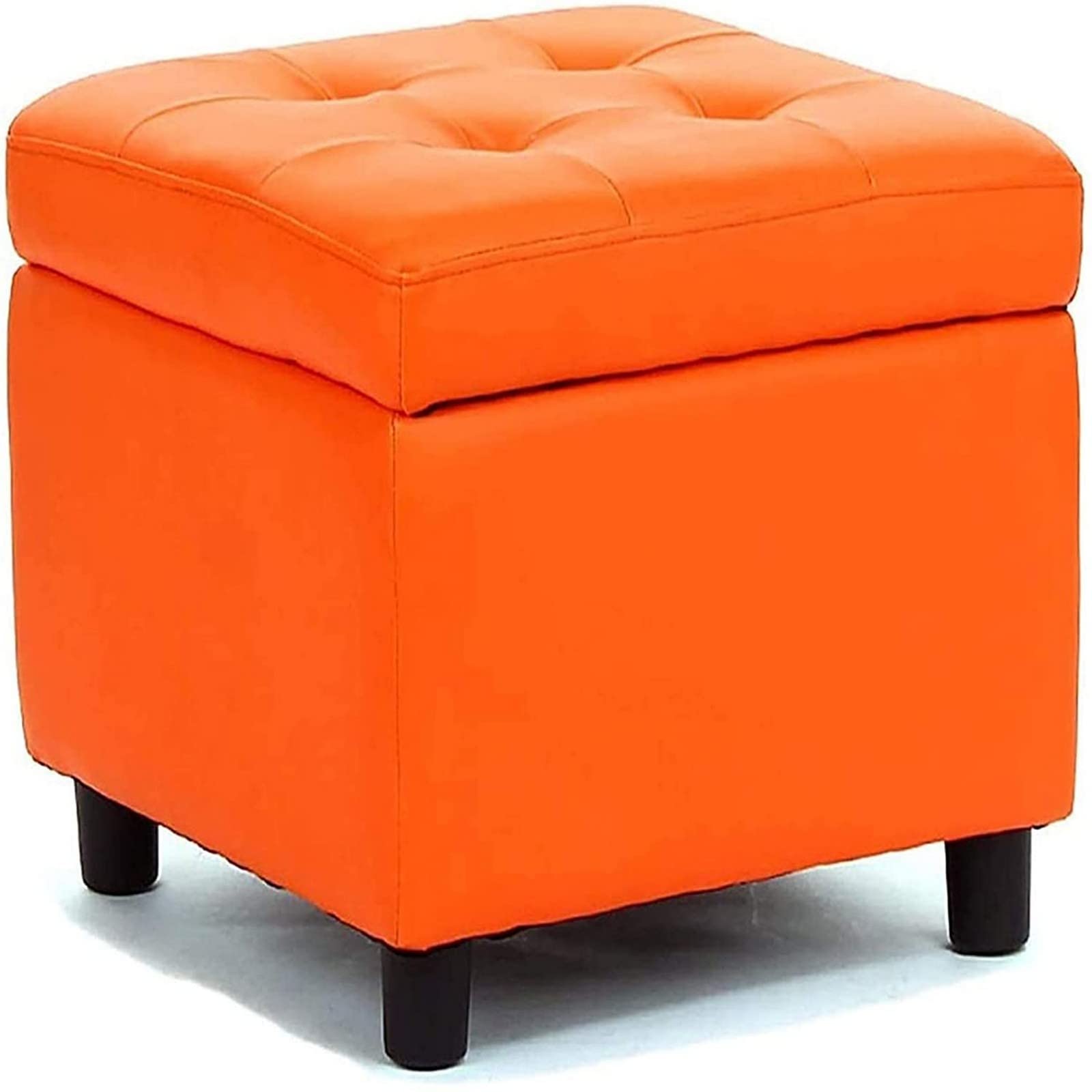 Ottoman coffre de rangement en cuir PU tabouret gain de place et banc repose-pieds