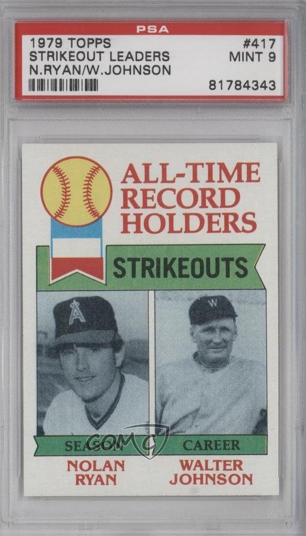 Nolan Ryan; Walter Johnson PSA GRADED 9 (Baseball Card) 1979 Topps - [Base] #417