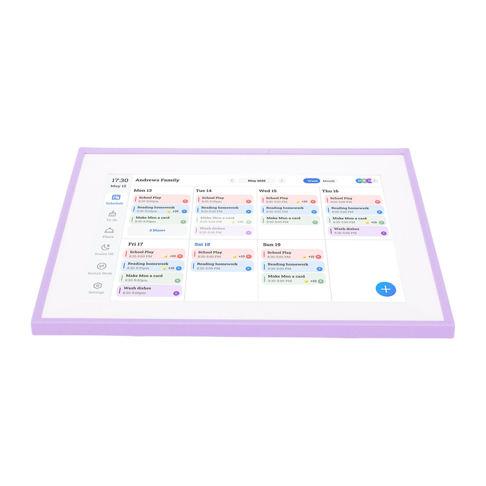 Generic Calendario Digitale Intelligente 15,6 Pollici, Grafico e Pianificatore di Faccenda Elettronica, Touchscreen LCD, per Casa e Ufficio, Ottimo per L'organizzazione del Calendario,