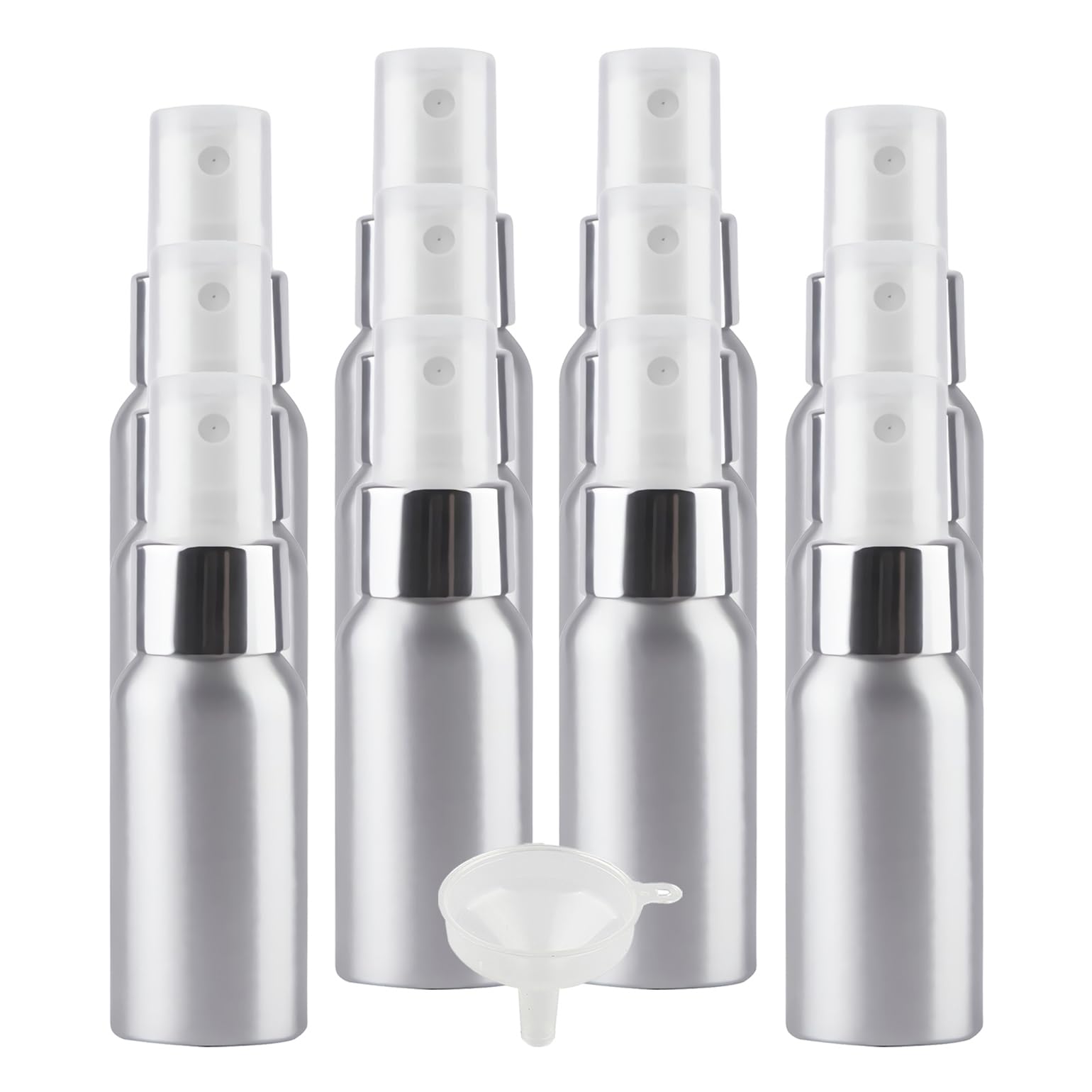 24 Pezzi 50ml Alluminio con Pompa Argento Fine Nebbia Flacone Spray per Nebbia Riutilizzabile Portatile, Bottiglia di Profumo, Cosmetica, Viaggio