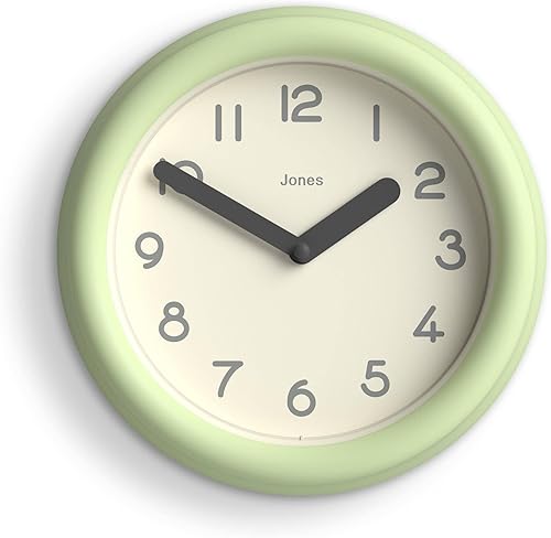Miniatura 12 de JONES CLOCKS® Reloj de pared Fuze | Reloj redondo pequeño | Beige | Diseño moderno juguetón con presencia escultórica suave | Ideal para cocinas,