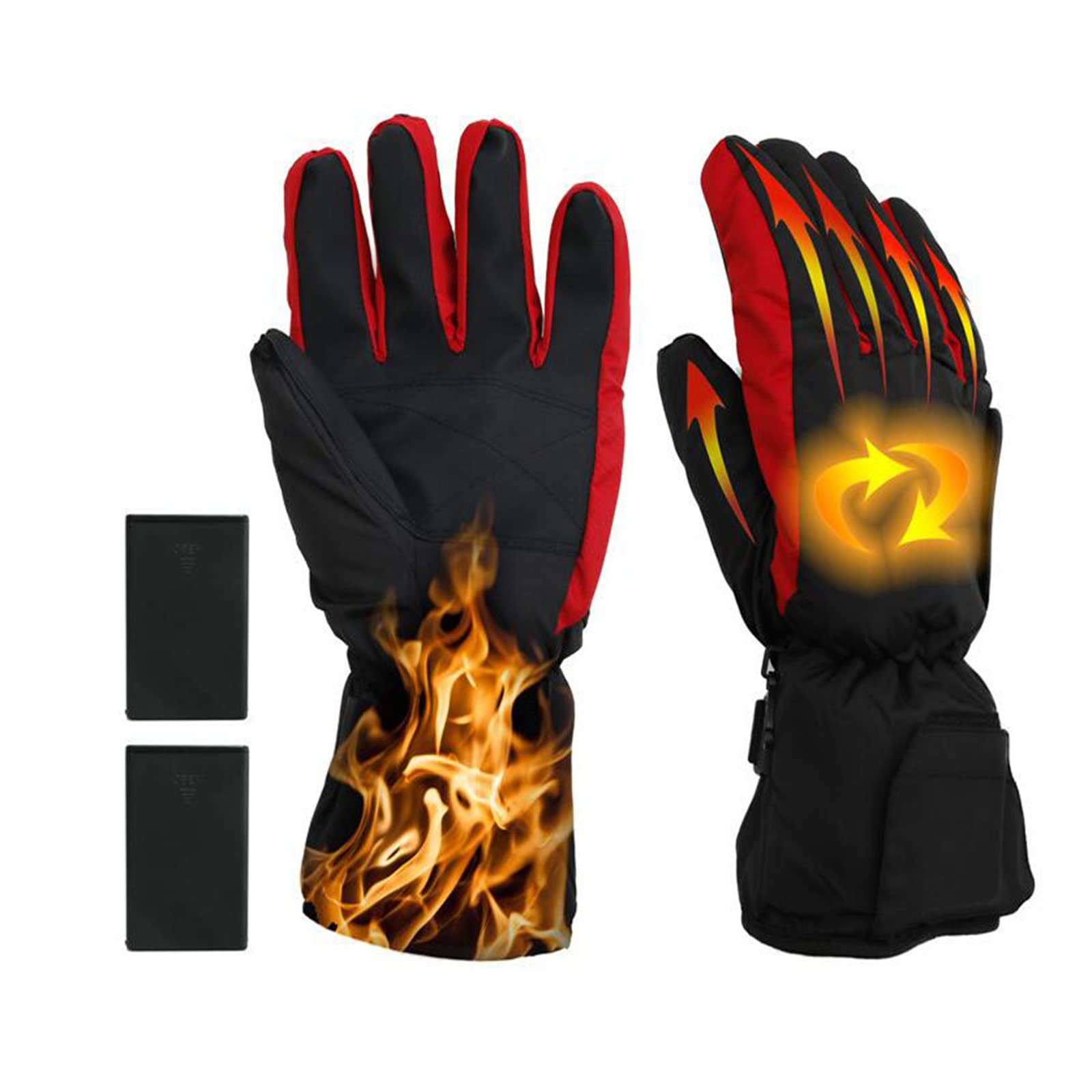 CHEWYNP Guantes térmicos, Guantes térmicos con batería, Guantes de Mano cálidos de Invierno a Prueba de Viento para Mujeres, Hombres, Senderismo, Patinaje, esquí, Snowboard, Ciclismo y CAM