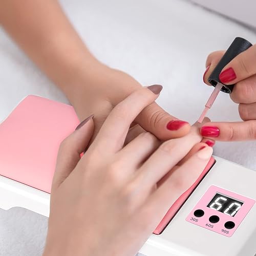 Miniatura 7 de Krofaue Luz UV para uñas 2 en 1 para manicura con lámpara de uñas LED UV de 72 W secado de uñas de gel UV LED reposamanos para uñas luz UV